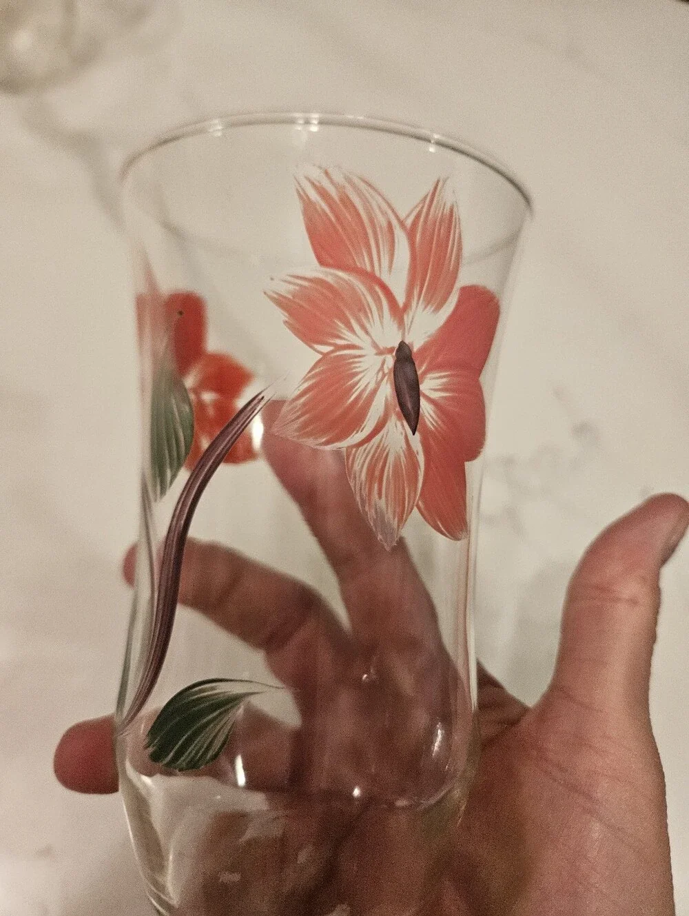 Floral Painted Glass Tumbler Set - Multicolor Set of 4